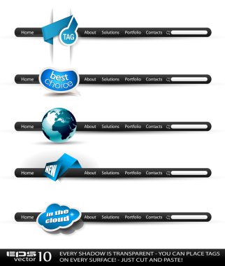 Set of modern high tech style search banners clipart