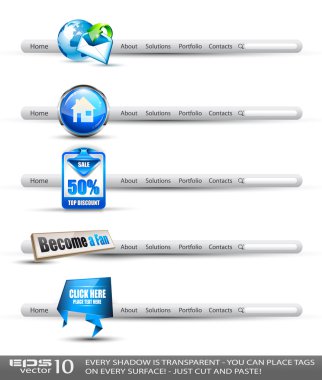 Set of modern high tech style search banners clipart