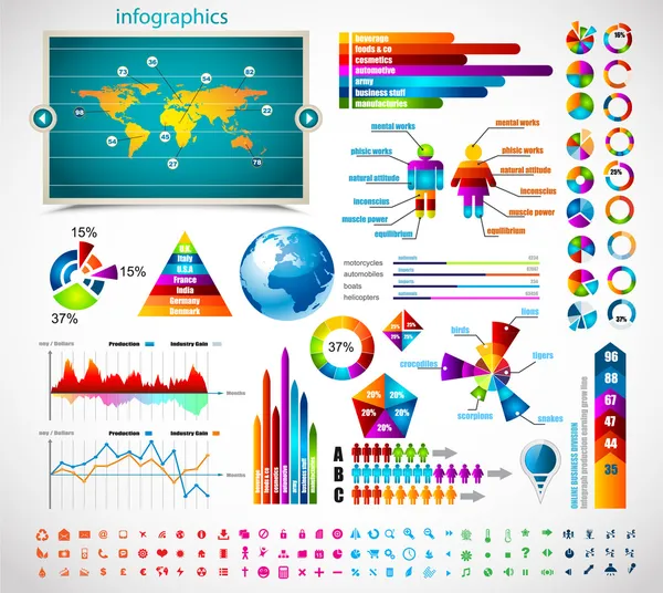 Premium infographics master collection: — Stock vektor