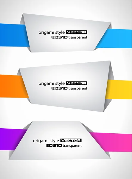 Origami styl wypowiedzi transparent — Wektor stockowy