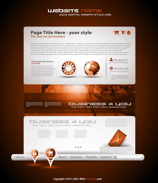 折り紙のウェブサイト - エレガントなデザイン — ストックベクタ