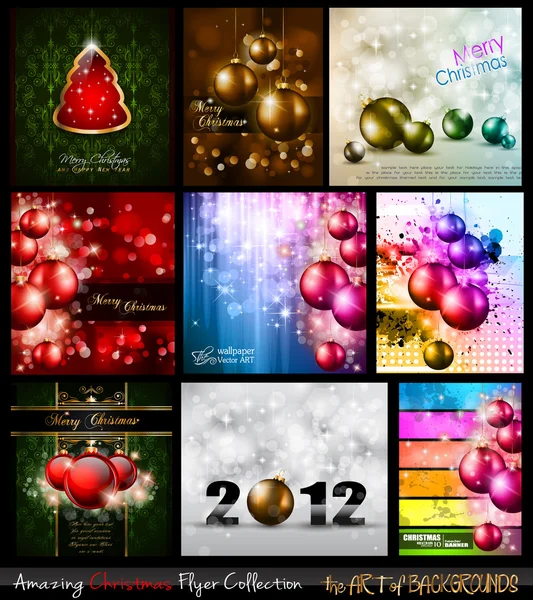 Úžasné kolekce vánoční letáky — Stockový vektor