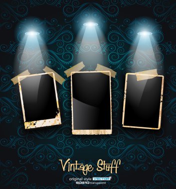 Antique distressed photoframes clipart