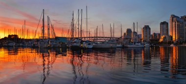 Sunset View from Charleson Park in Vancouver BC clipart