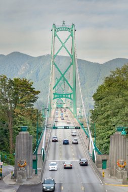 Lions Gate Bridge Entrance in Vancouver BC clipart