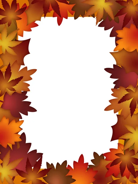 Kleurrijke herfstbladeren grens over Wit — Stockfoto