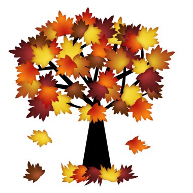 Colorful Fall Leaves on Tree clipart
