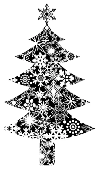 Snowflakes desen ile Noel ağacı — Stok fotoğraf