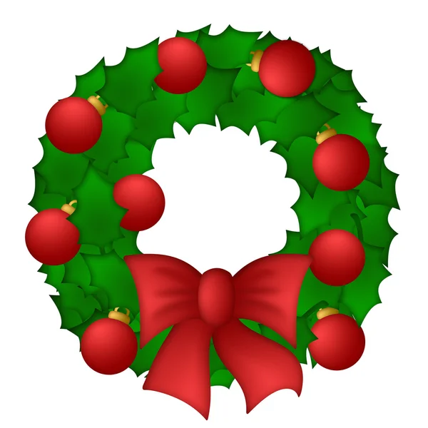 Holly Leaves Christmas Wreath — Stock Photo, Image