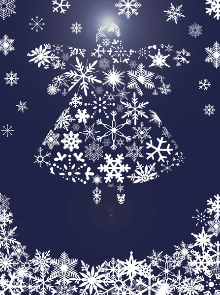 Weihnachtsengel fliegt mit Schneeflocken — Stockfoto