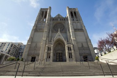 Steps to Grace Cathedral in San Francisco clipart