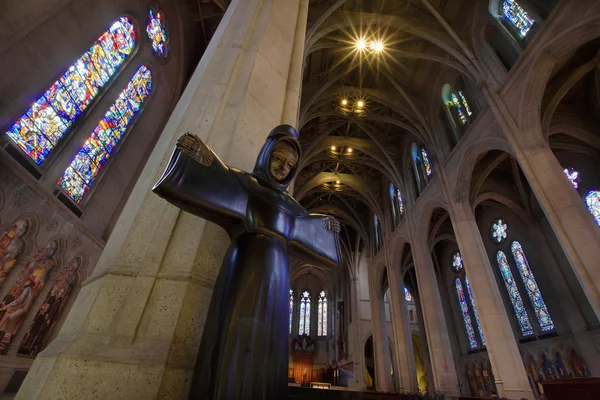 St. Franciskus av assisi staty i grace cathedral — Stockfoto
