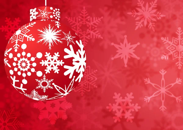Röd jul prydnad med snöflingor mönster — Stockfoto