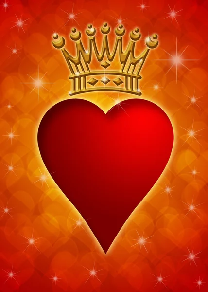 Aftelkalender voor Valentijnsdag hart met kroon — Stockfoto