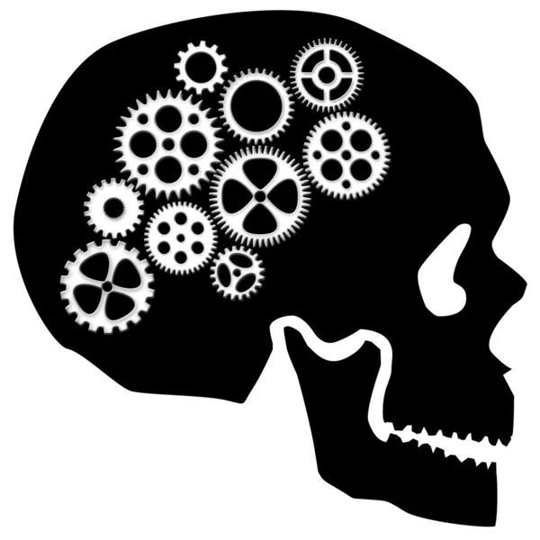 Skull with Gears Clipart — Stock Photo, Image