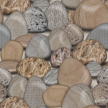 Pebble Rocks Seamless Tile Background clipart