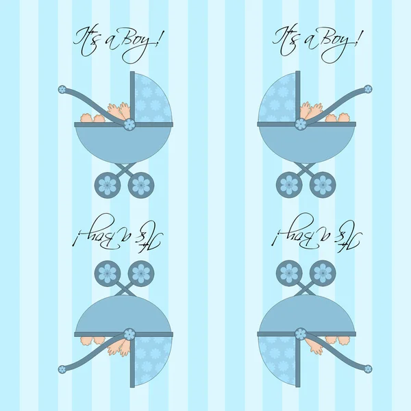 Il suo un ragazzo blu Baby Pram senza soluzione di continuità Tile Background — Foto Stock