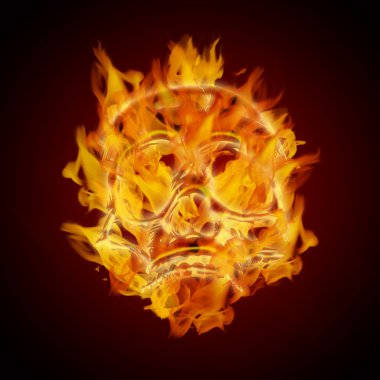 Fire Burning Flaming Skull