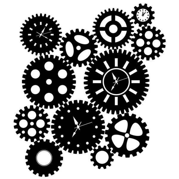 Time Clock Gears Clipart — Stock Photo, Image