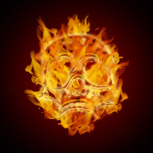 Fuego ardiente cráneo llameante —  Fotos de Stock