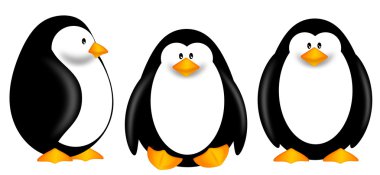 Cute Penguins Clipart Isolated on White Background clipart