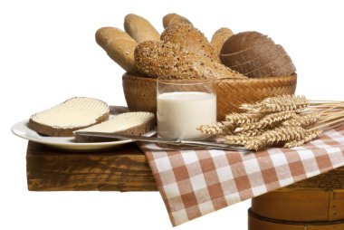 Sttill life with bread clipart