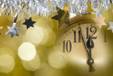 New year clock clipart