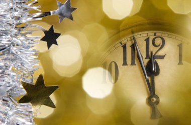 New year clock clipart