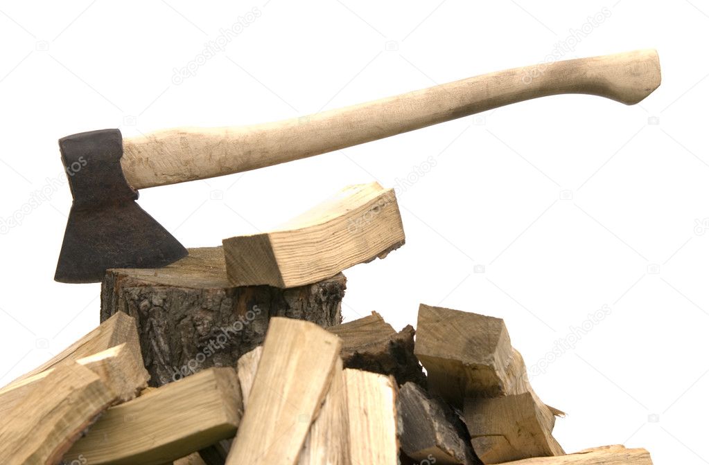 Axe with firewood