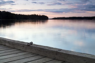 Lake viewed from jetty clipart