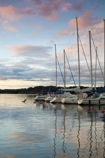 Harbor at sunset — Stock Photo, Image