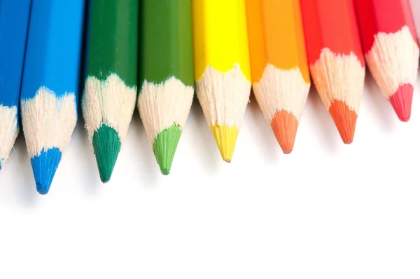Fargede blyanter, nærbilder – stockfoto