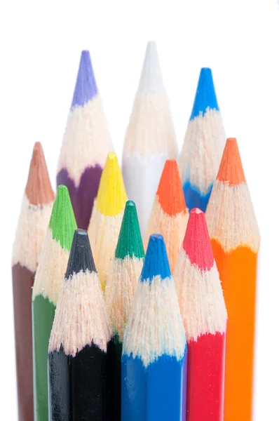 Fargede blyanter, nærbilder – stockfoto