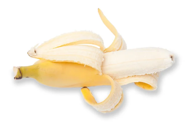 Halbe geschälte Banane — Stockfoto