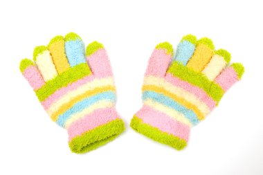 Striped mittens clipart