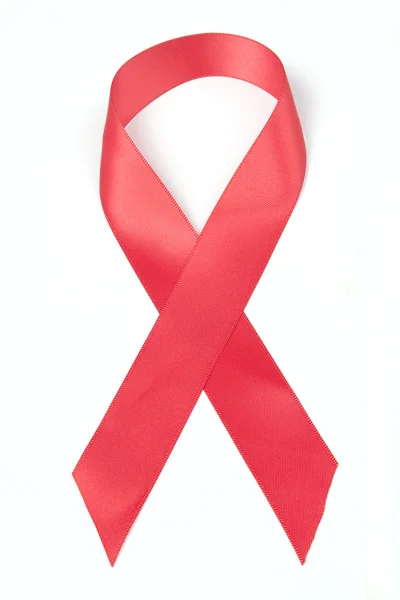 Red AIDS awareness ribbon — Stock Photo, Image