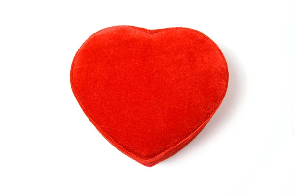 Červená krabička ve tvaru srdce — Stock fotografie