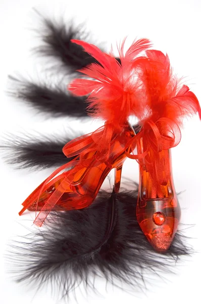 Iki kırmızı kristal Ayakkabı — Stok fotoğraf