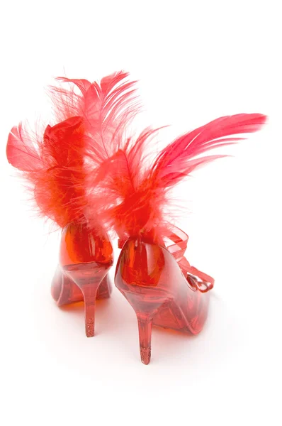 Dvě červené crystal boty — Stock fotografie