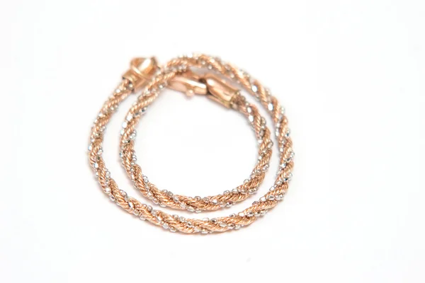 Golden chain bracelet — Stock Photo, Image