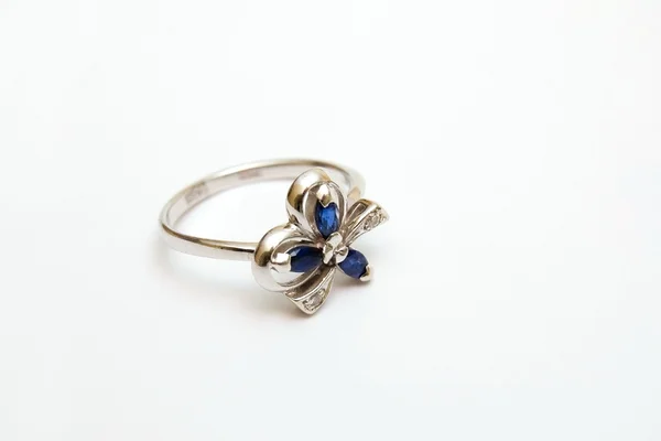 Ring with sapphires — Stock Photo, Image