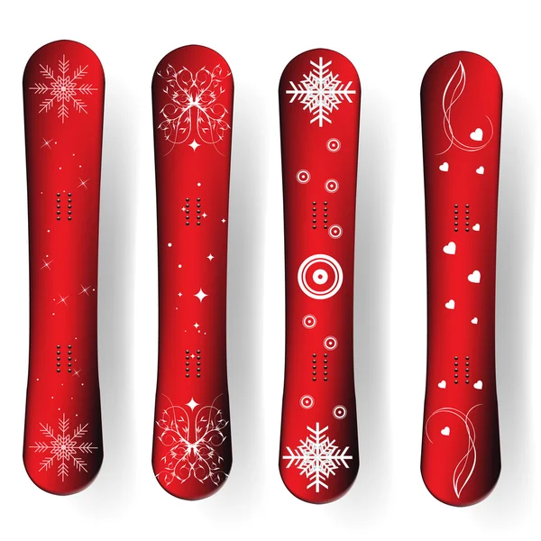 Set de snowboard avec thème de Noël — Image vectorielle
