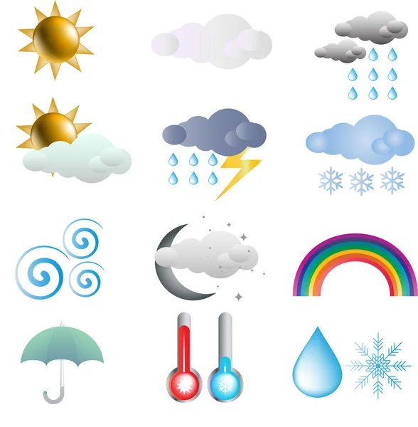Nastavena ikona počasí — Stockový vektor