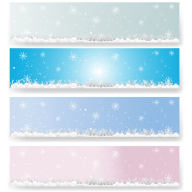 Soft winter banners clipart