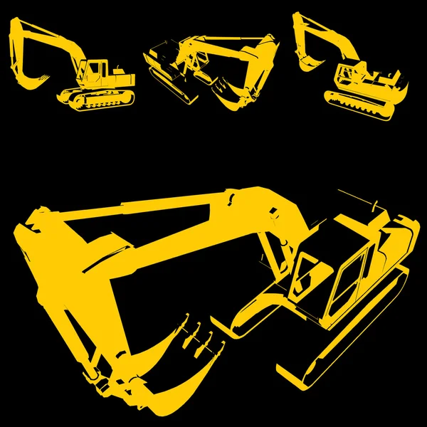 Construction machine silhouette — Wektor stockowy