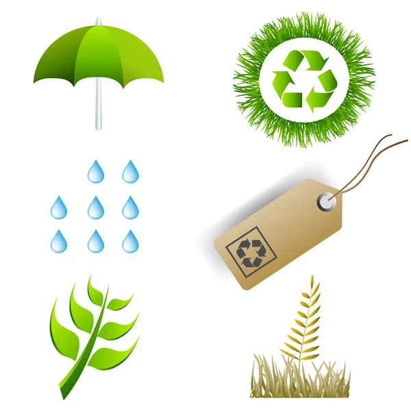 Elementi verdi ambientali — Vettoriale Stock