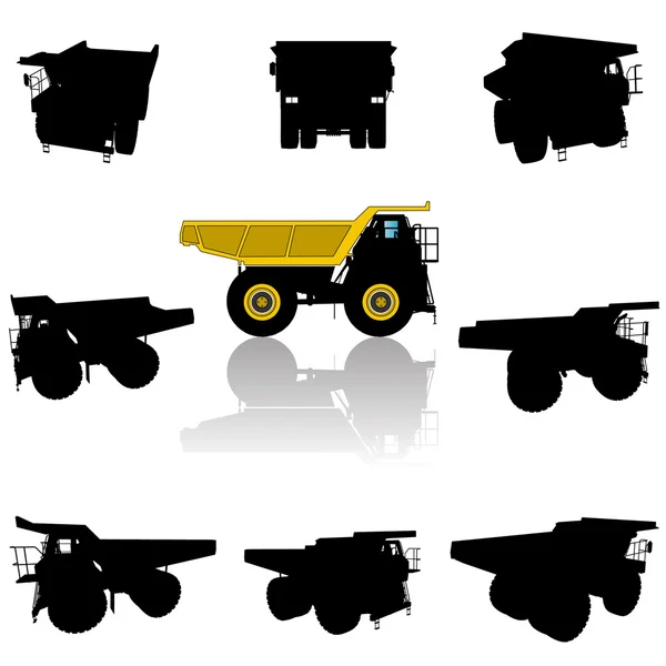Big truck silhouette — Stock Vector
