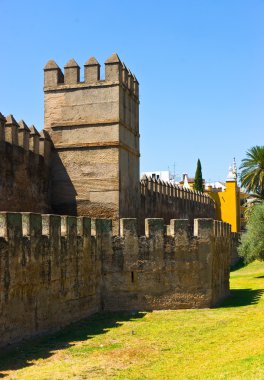 Ancient muslim city wall in Sevilla clipart