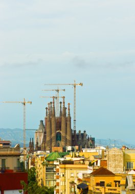 Barcelona sagrada familia Katedrali görünümüne