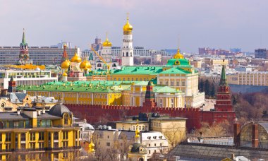 View to the Moscow Kremlin and city center from South-West clipart